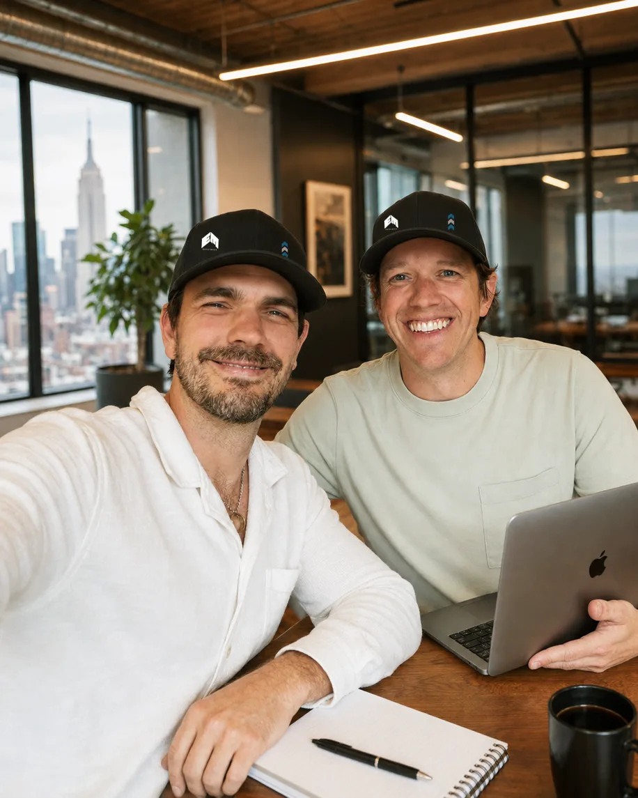 The Estes Media founders in their New York office